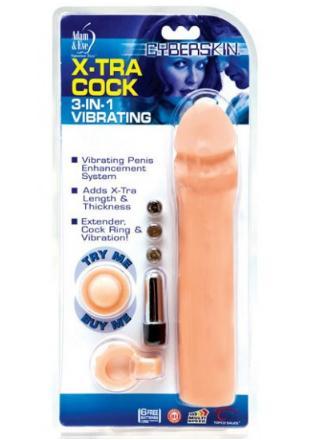 Prelungitor Penis 3-In-1 Vibrating X-tra Cock Penis